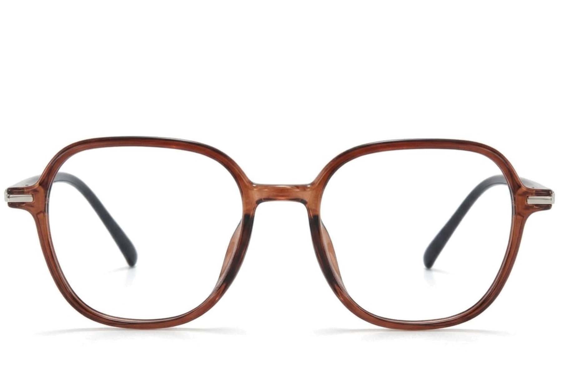 BS218-0812_Brown_Rectangular_TR90_Glasses-front