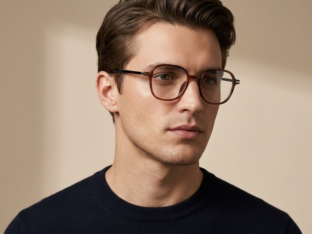 BS218-0812_Brown_Rectangular_TR90_Glasses-tryon_male