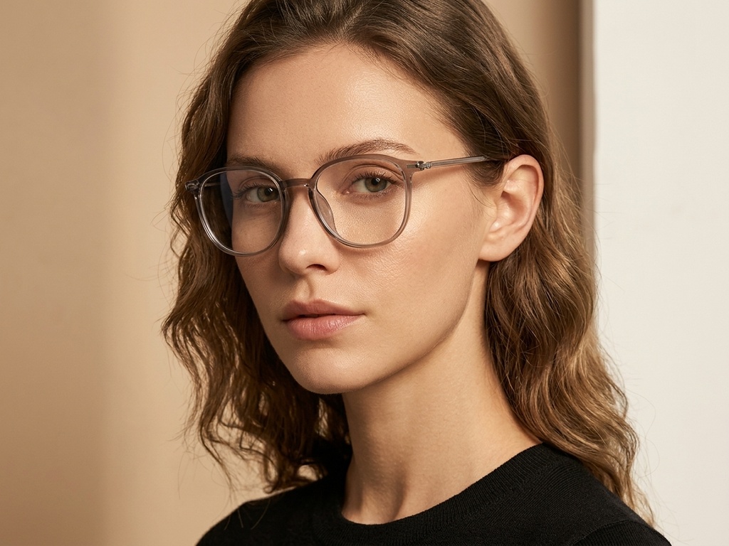 BS218-0823_Brown_Rectangular_TR90_Glasses-tryon_female