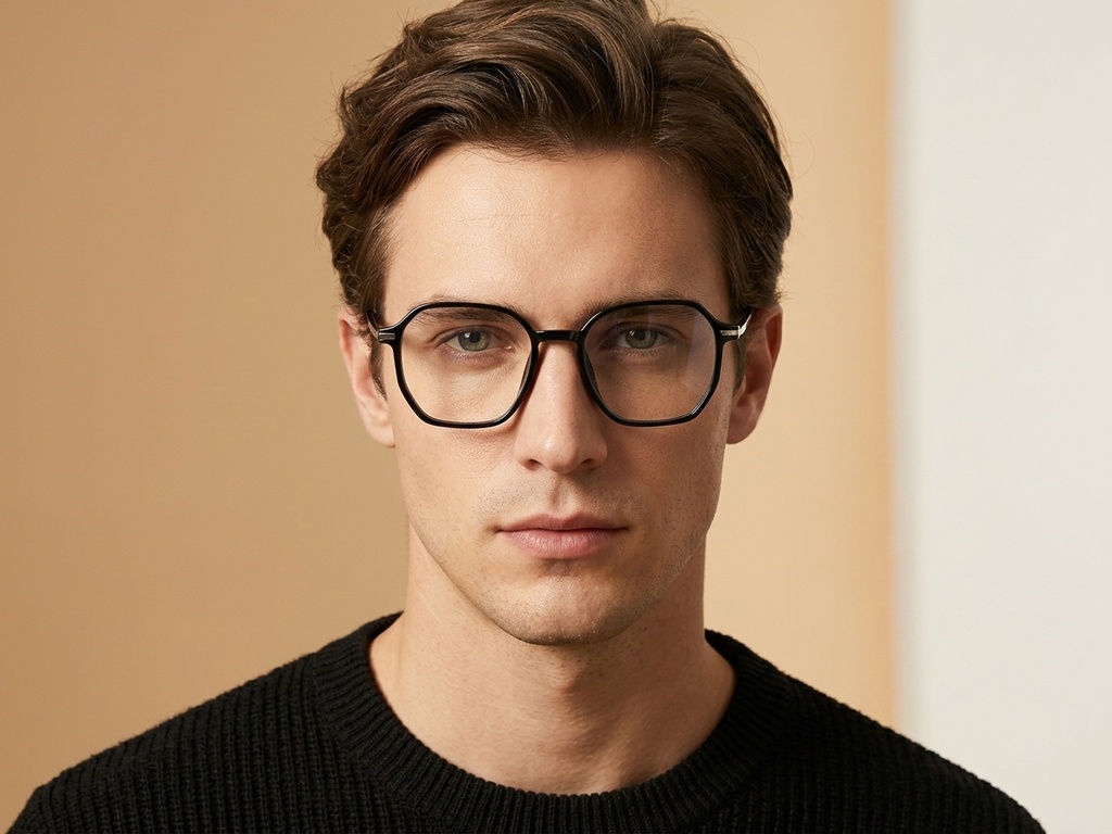 BS218-0830_Black_Geometric_TR90_Glasses-tryon_male