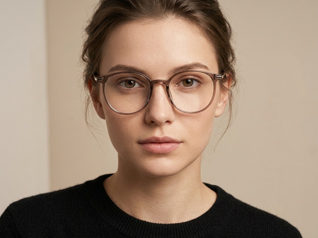 BS218-0841_Brown_Oval_TR90_Glasses-tryon_female