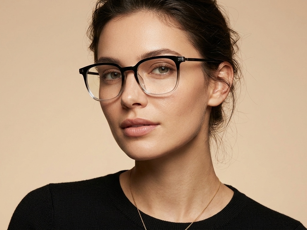 BS218-0850_Black_Rectangular_TR90_Glasses-tryon_female