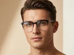 BS218-0850_Black_Rectangular_TR90_Glasses-tryon_male