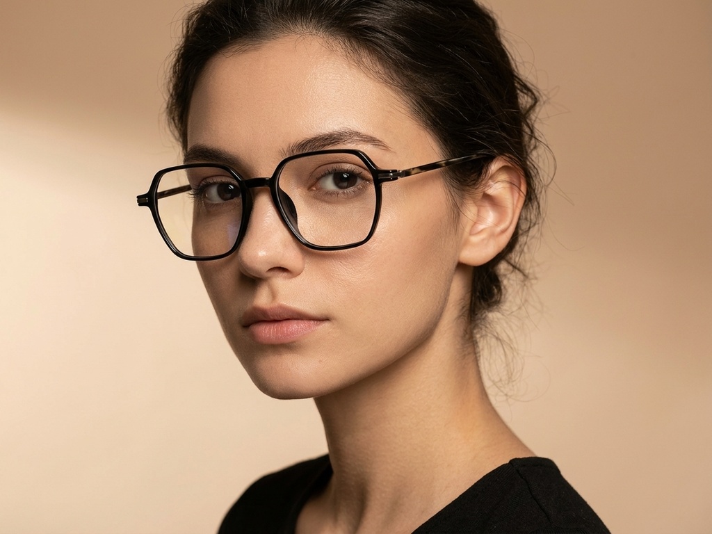BS218-0862_Black_Rectangular_TR90_Glasses-tryon_female