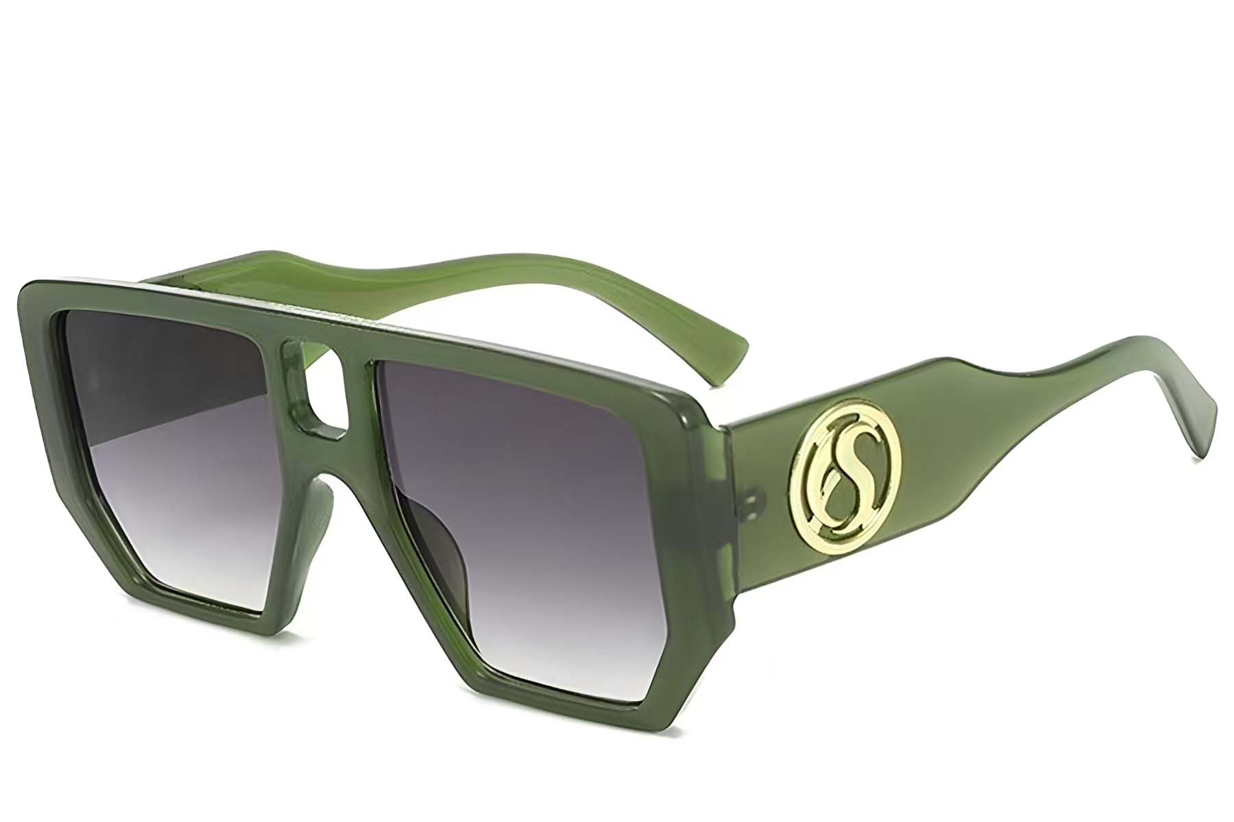BS225-0004_Green_Aviator_Plastic_Sunglasses_corner