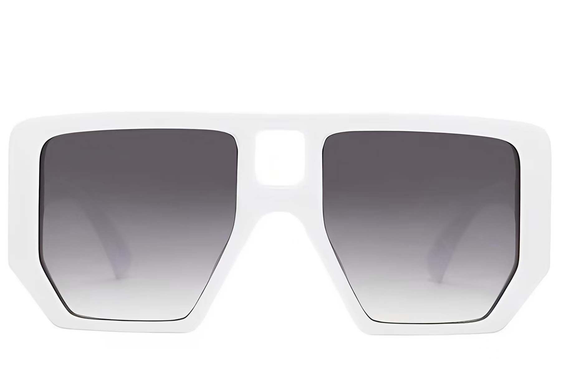 BS225-0005_White_Aviator_Plastic_Sunglasses_front