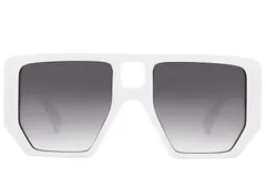 BS225-0005_White_Aviator_Plastic_Sunglasses_front