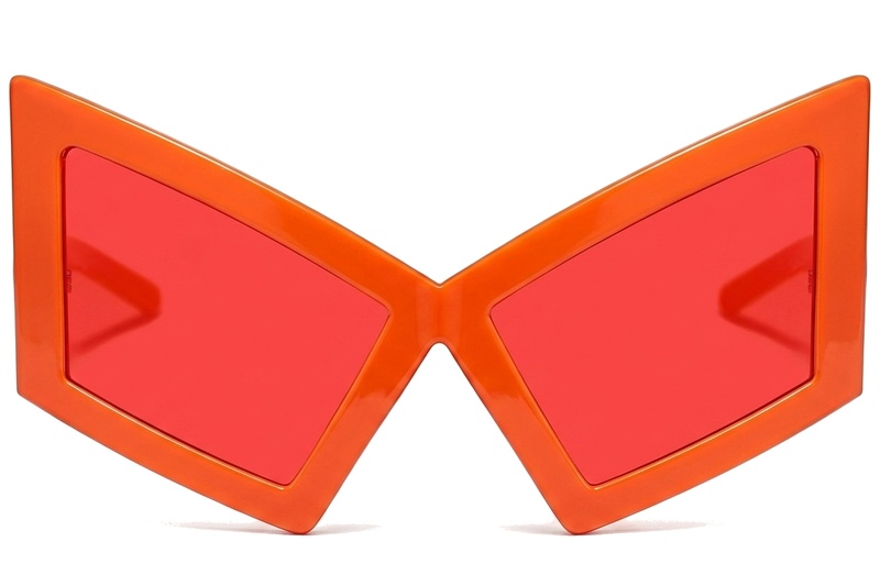 BS225-0025_Orange_Butterfly_Plastic_Sunglasses-front