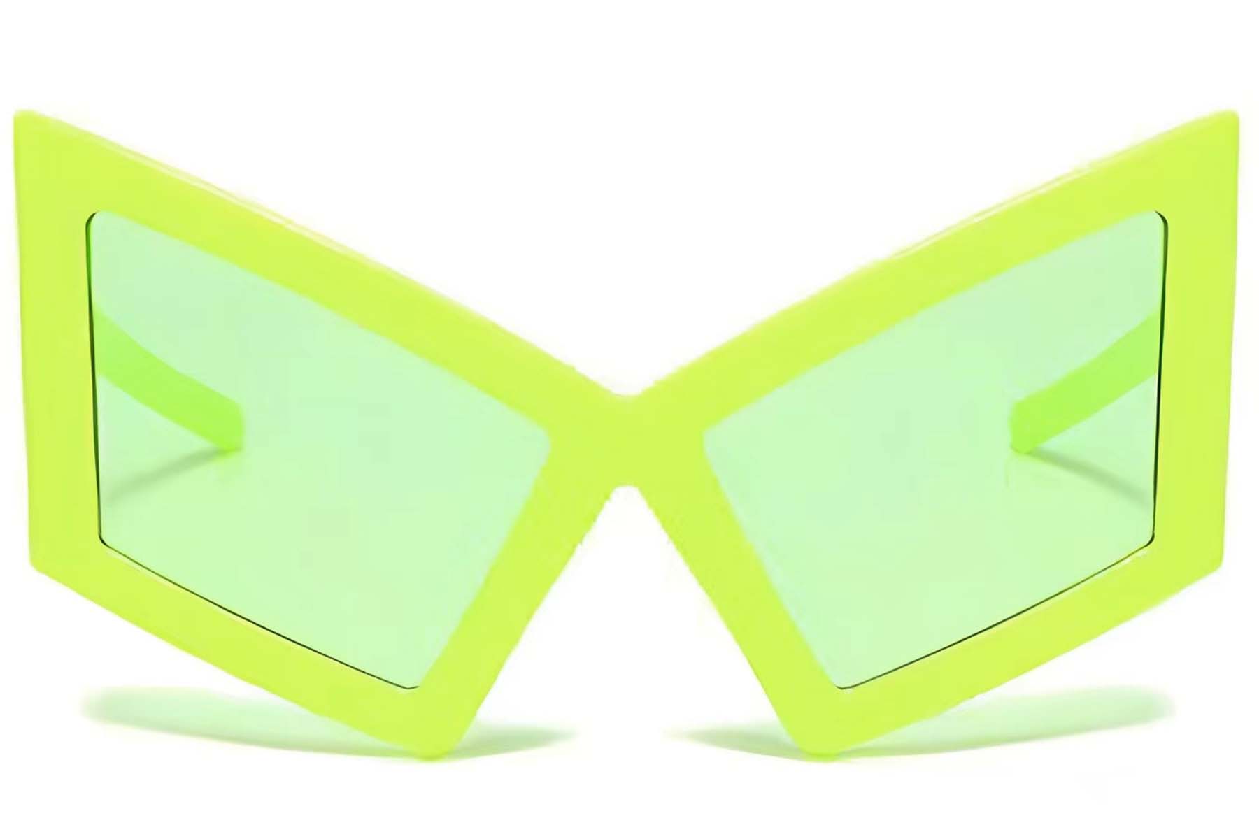BS225-0028_Green_Butterfly_Plastic_Sunglasses_front