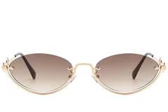 BS225-0030_Golden_Semi-rimless_Metal_Sunglasses-front