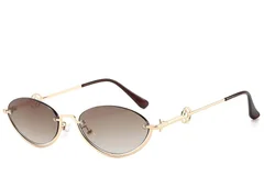 BS225-0030_Golden_Semi-rimless_Metal_Sunglasses_corner