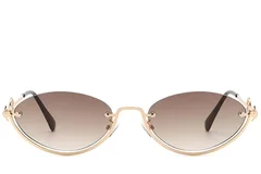 BS225-0030_Golden_Semi-rimless_Metal_Sunglasses_front