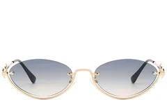 BS225-0031_Golden_Semi-rimless_Metal_Sunglasses_front