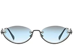 BS225-0033_Grey_Semi-rimless_Metal_Sunglasses_front