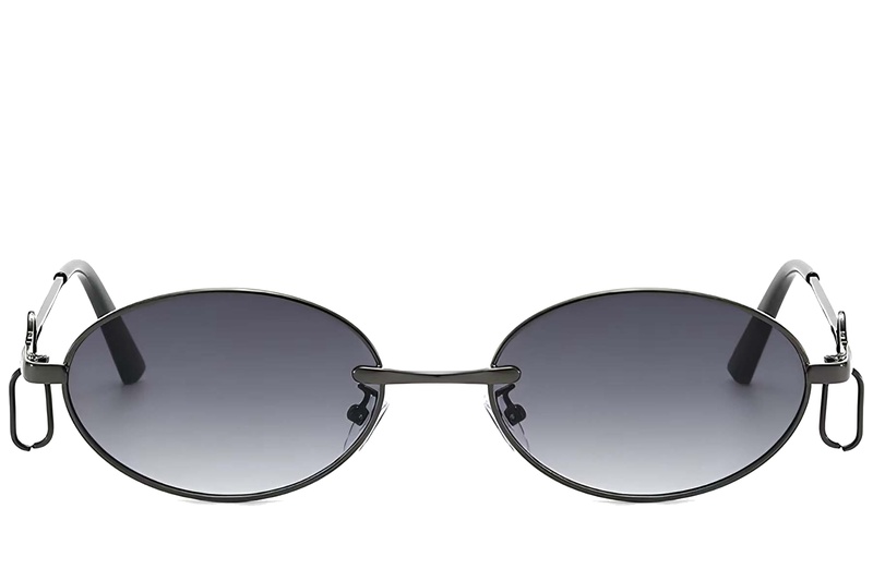 BS225-0040_Grey_Oval_Metal_Sunglasses-front