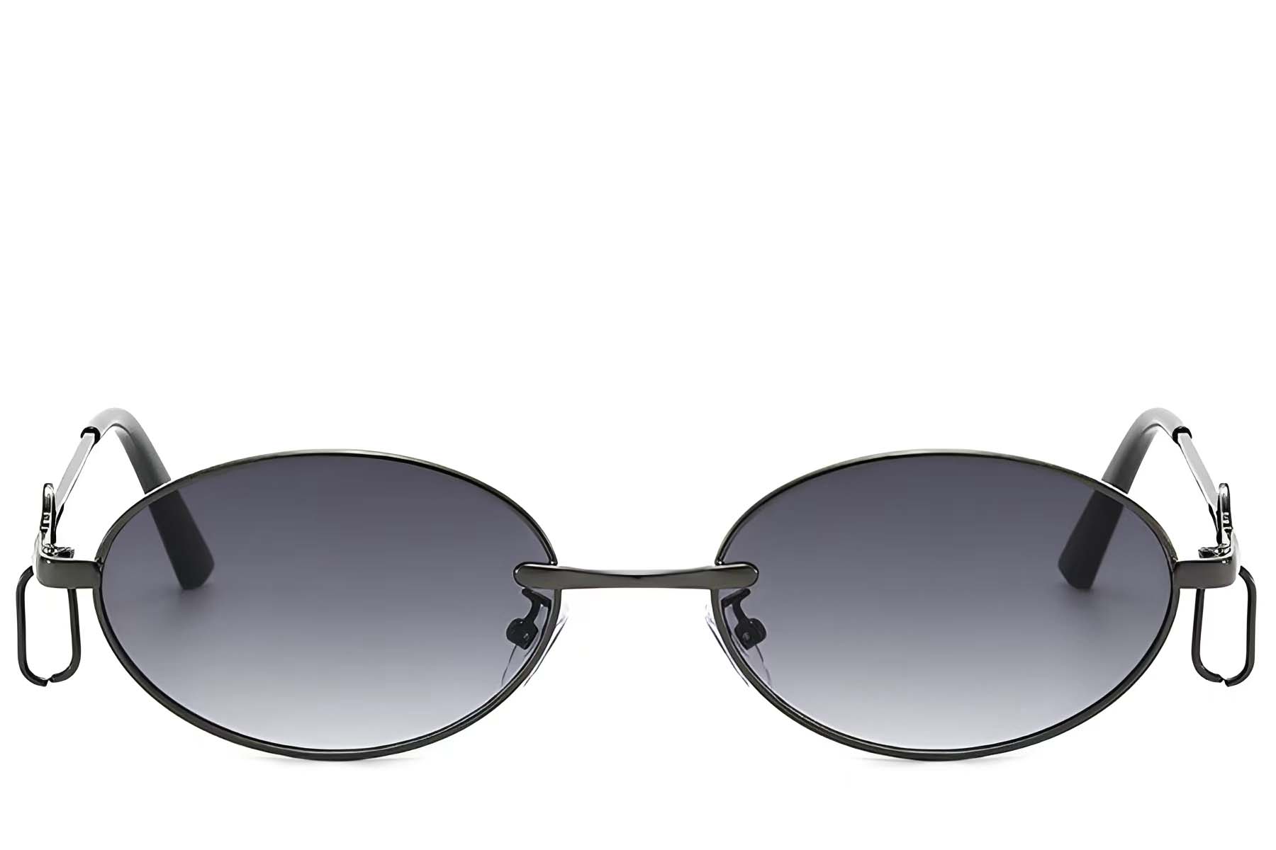 BS225-0040_Grey_Oval_Metal_Sunglasses_front