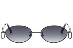 BS225-0040_Grey_Oval_Metal_Sunglasses_front