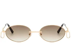 BS225-0041_Golden_Oval_Metal_Sunglasses_front