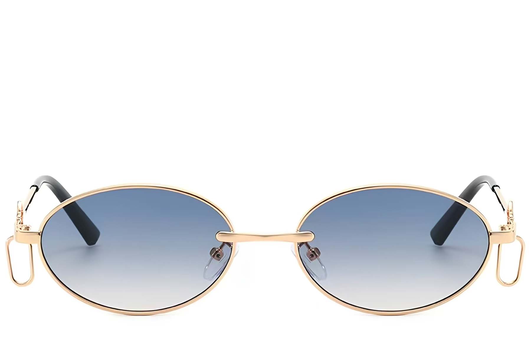 BS225-0042_Golden_Oval_Metal_Sunglasses_front