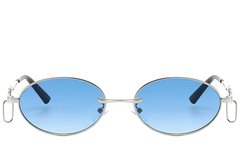 BS225-0043_Silver_Oval_Metal_Sunglasses-front