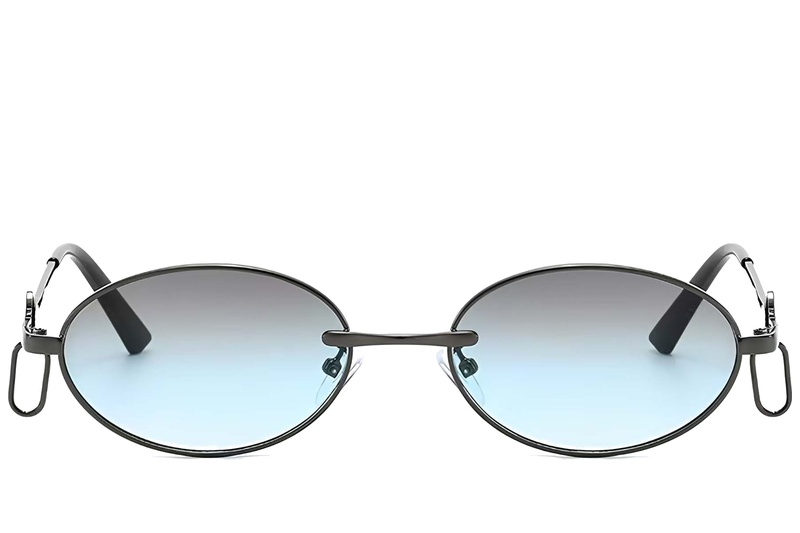 BS225-0044_Grey_Oval_Metal_Sunglasses-front