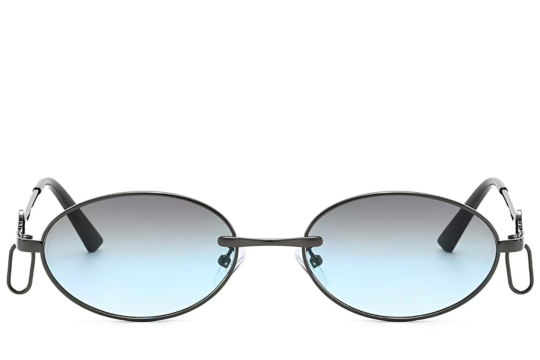BS225-0044_Grey_Oval_Metal_Sunglasses_front
