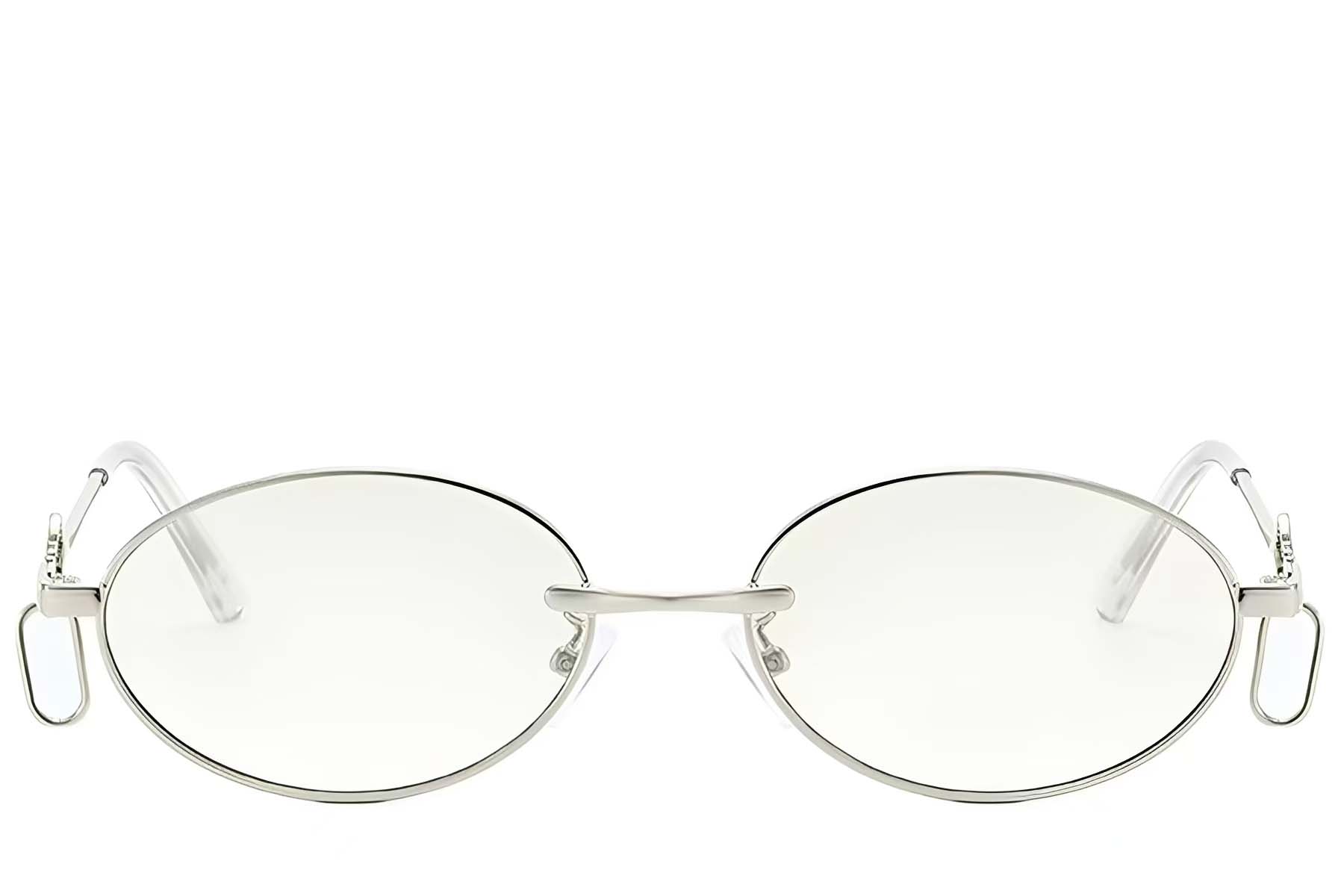 BS225-0045_Silver_Oval_Metal_Sunglasses_front