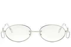 BS225-0045_Silver_Oval_Metal_Sunglasses_front