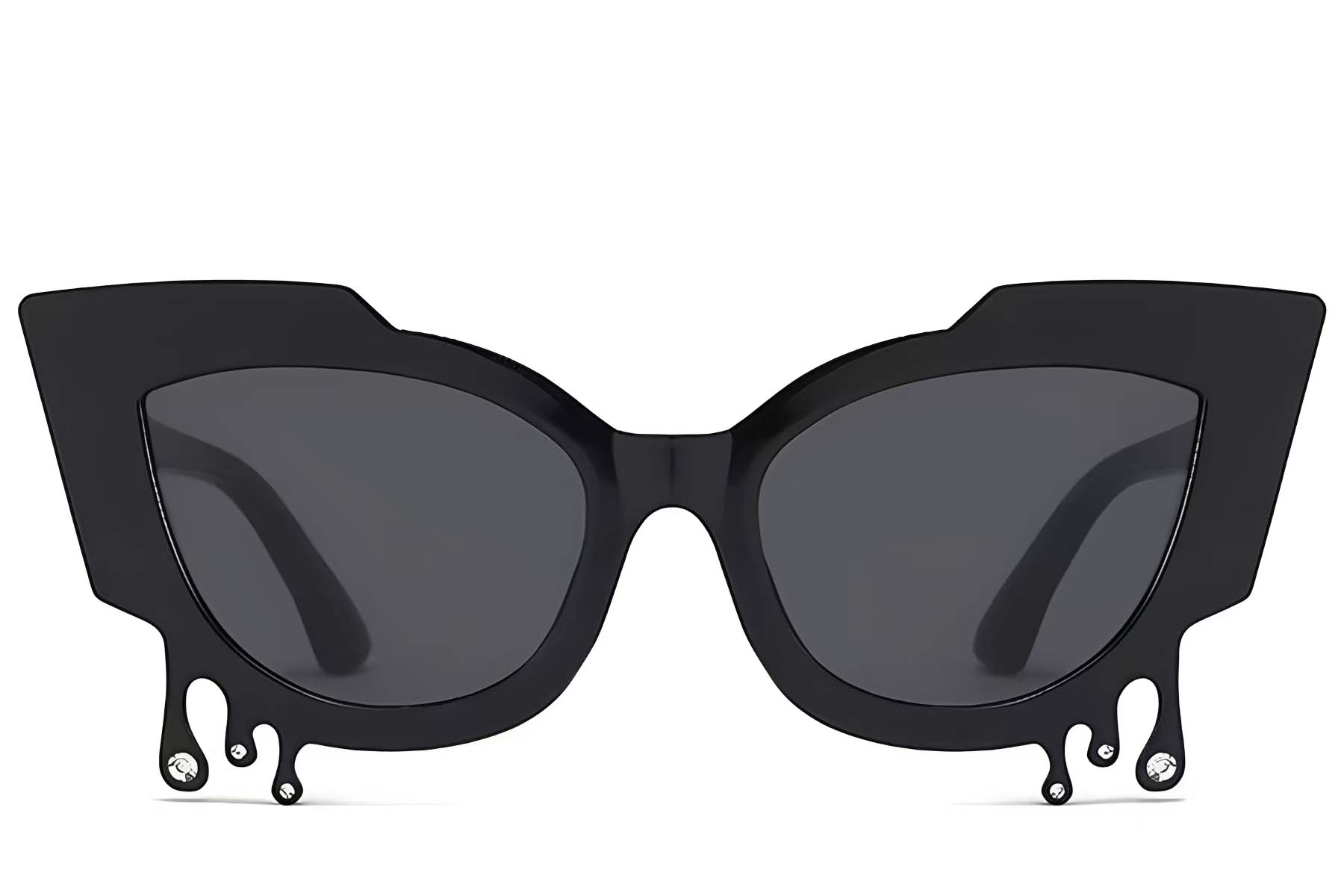 BS225-0046_Black_Butterfly_Plastic_Sunglasses_front