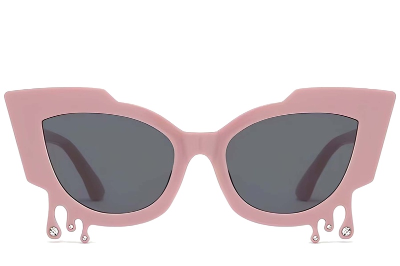 BS225-0050_Pink_Butterfly_Plastic_Sunglasses-front