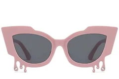 BS225-0050_Pink_Butterfly_Plastic_Sunglasses-front