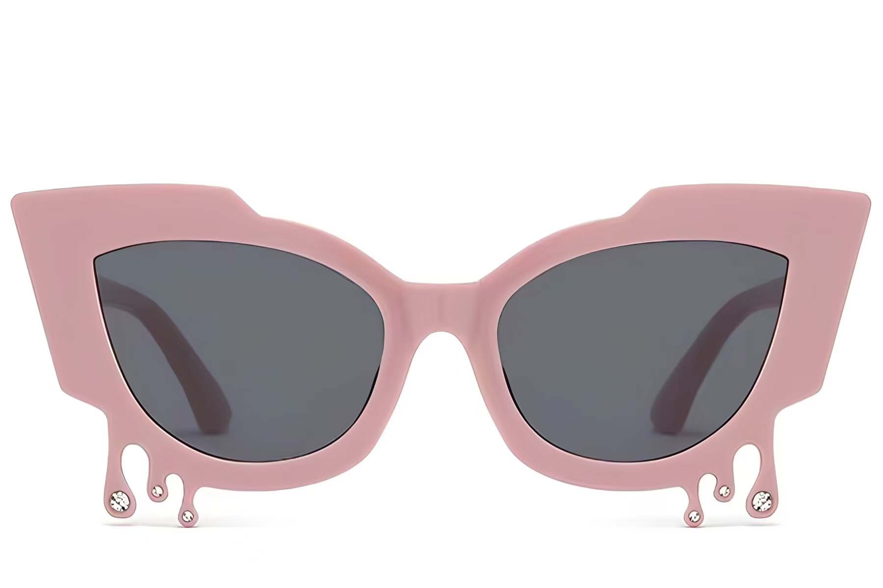 BS225-0050_Pink_Butterfly_Plastic_Sunglasses_front