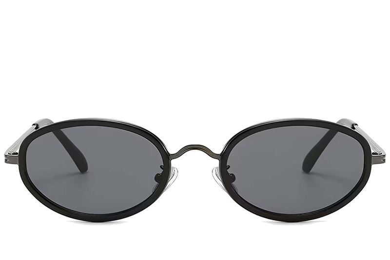 BS225-0053_Black_Oval_Plastic_Sunglasses-front