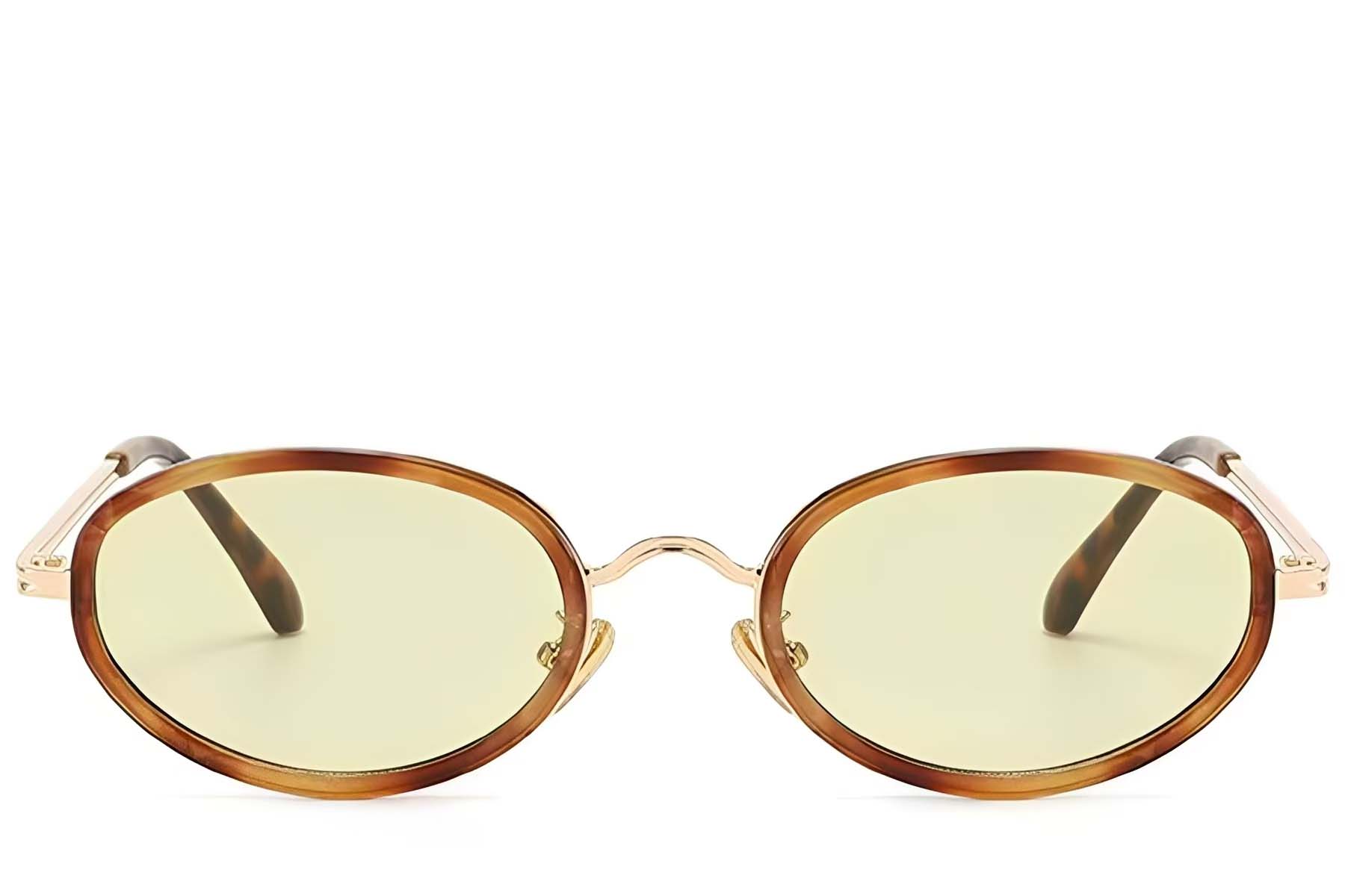BS225-0057_Tortoiseshell_Oval_Plastic_Sunglasses_front