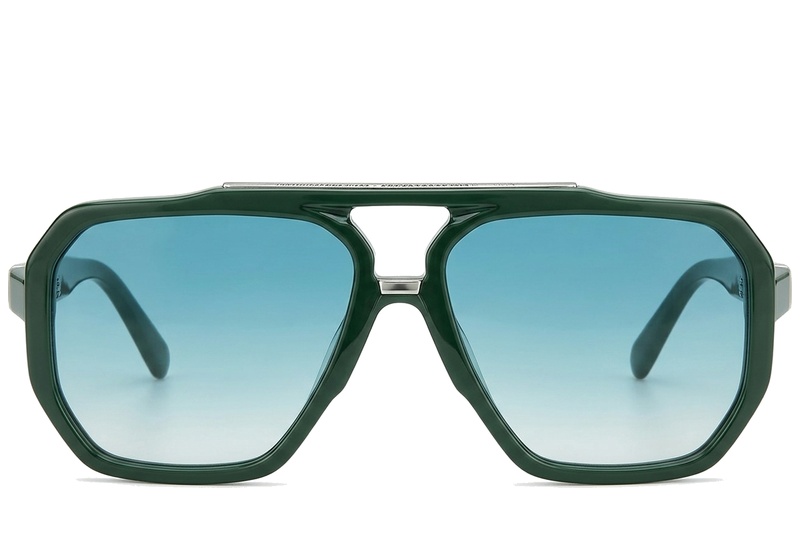 BS225-0069_Green_Aviator_Plastic_Sunglasses_corner-front