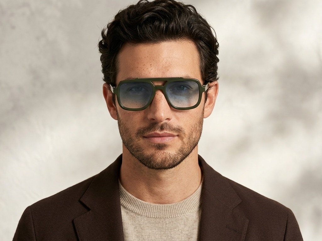 BS225-0075_Green_Aviator_Plastic_Sunglasses_corner-tryon_male