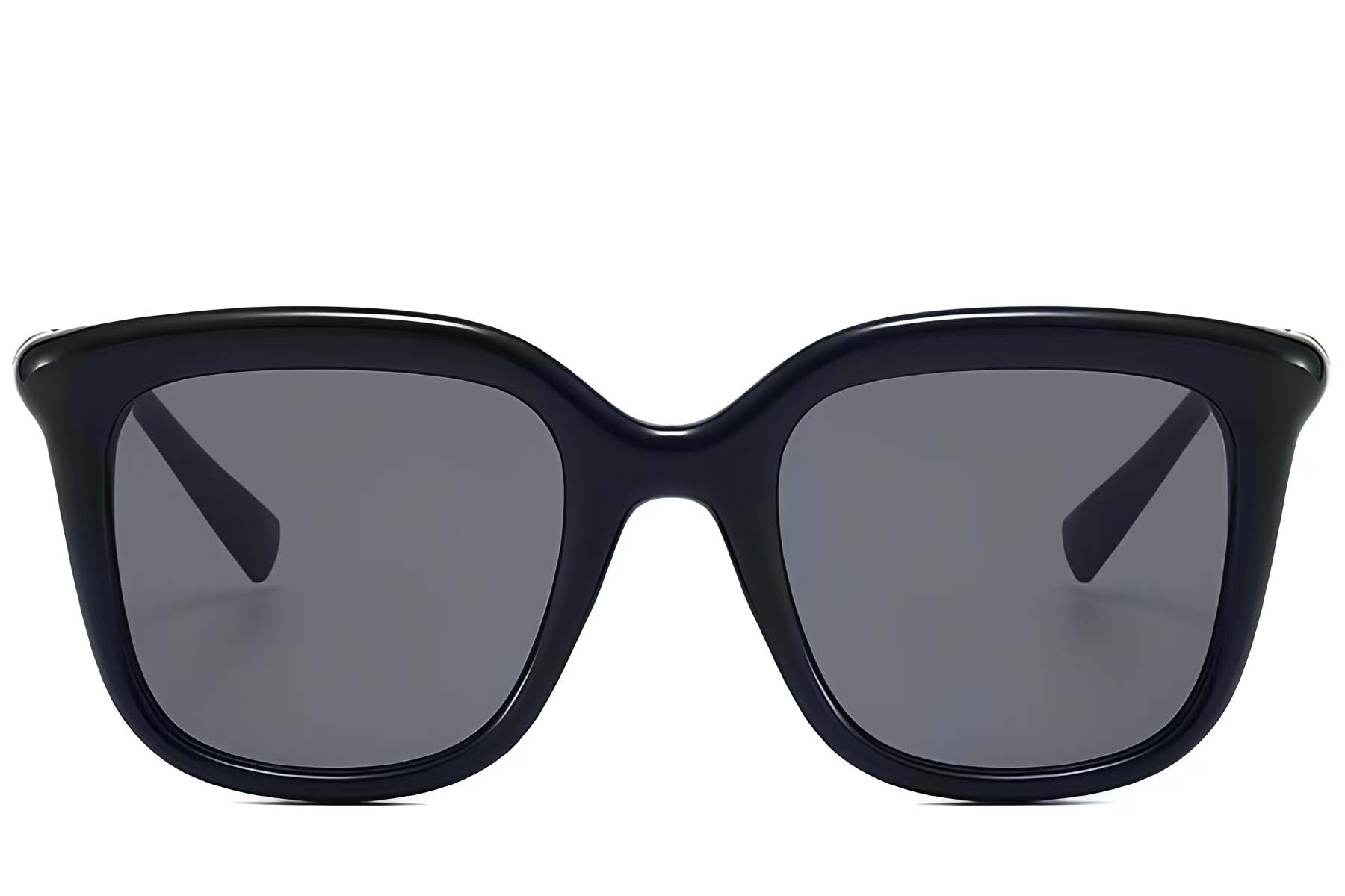 BS225-0076_Black_Rectangular_Plastic_Sunglasses_front