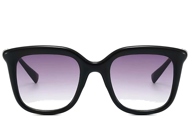 BS225-0077_Black_Rectangular_Plastic_Sunglasses-front