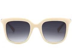 BS225-0080_Cream_Rectangular_Plastic_Sunglasses-front