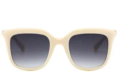 BS225-0080_Cream_Rectangular_Plastic_Sunglasses_front