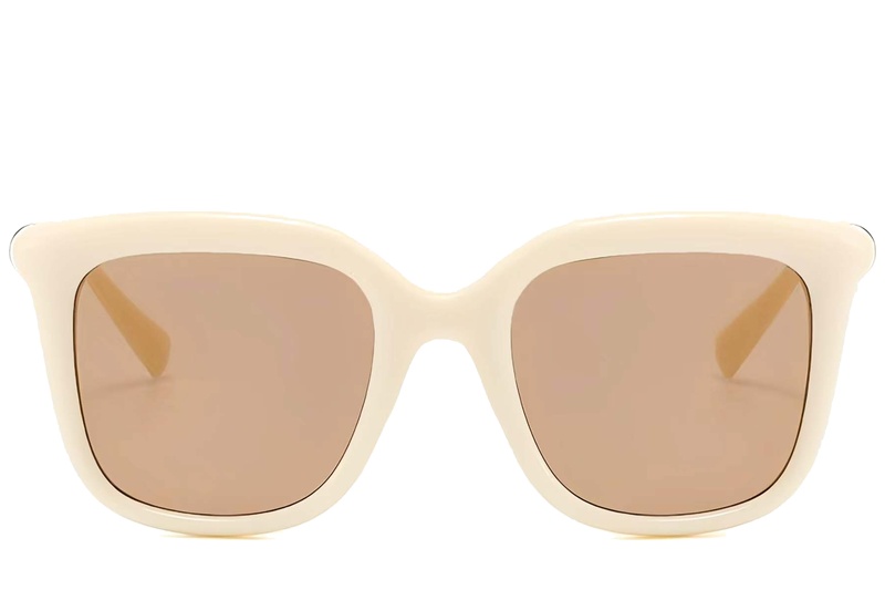 BS225-0081_Cream_Rectangular_Plastic_Sunglasses-front
