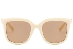 BS225-0081_Cream_Rectangular_Plastic_Sunglasses-front