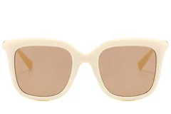 BS225-0081_Cream_Rectangular_Plastic_Sunglasses_front