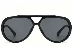 BS225-0082_Black_Aviator_Plastic_Sunglasses_front
