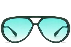 BS225-0087_Green_Aviator_Plastic_Sunglasses-front