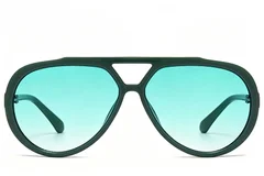 BS225-0087_Green_Aviator_Plastic_Sunglasses_front