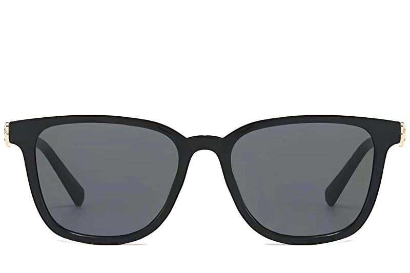 BS225-0088_Black_Rectangular_Plastic_Sunglasses-front
