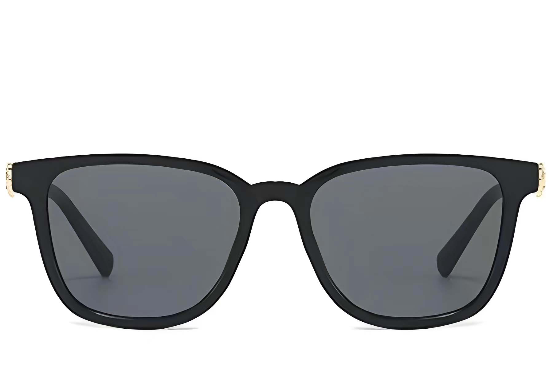 BS225-0088_Black_Rectangular_Plastic_Sunglasses_front