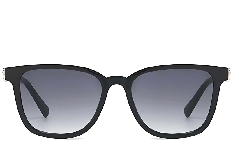 BS225-0089_Black_Rectangular_Plastic_Sunglasses-front