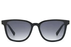 BS225-0089_Black_Rectangular_Plastic_Sunglasses_front